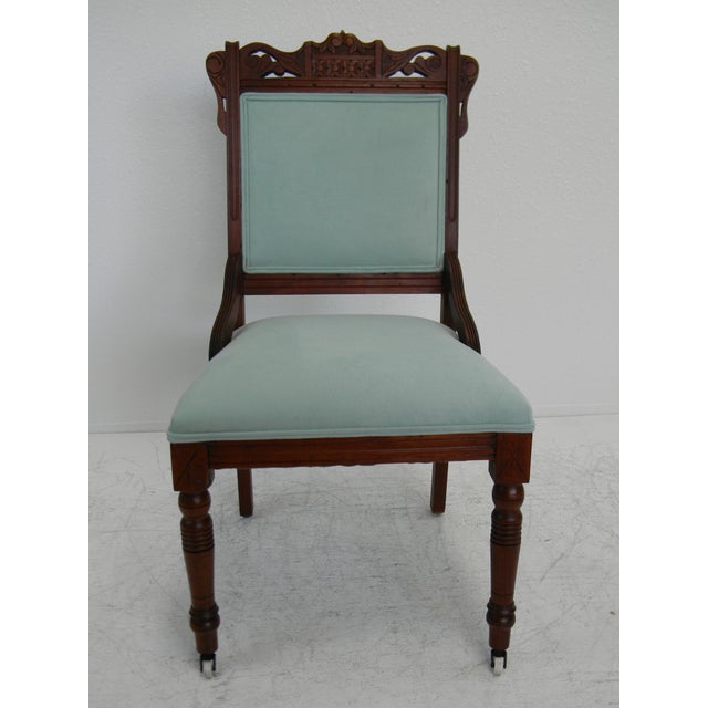 Walnut Eastlake Parlor Chair Chairish