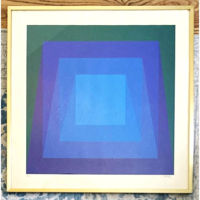 Mid-Century Modern 1960s Original Signed Geometric Screen Print by Luitpold Domberger, Framed For Sale - Image 3 of 11