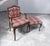 Vintage Walnut French Provincial Armchair & Ottoman Set in Rich Plaid Upholstery Bring classic European charm into your...