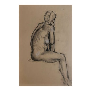 1984 Posing Female Nude Drawing For Sale