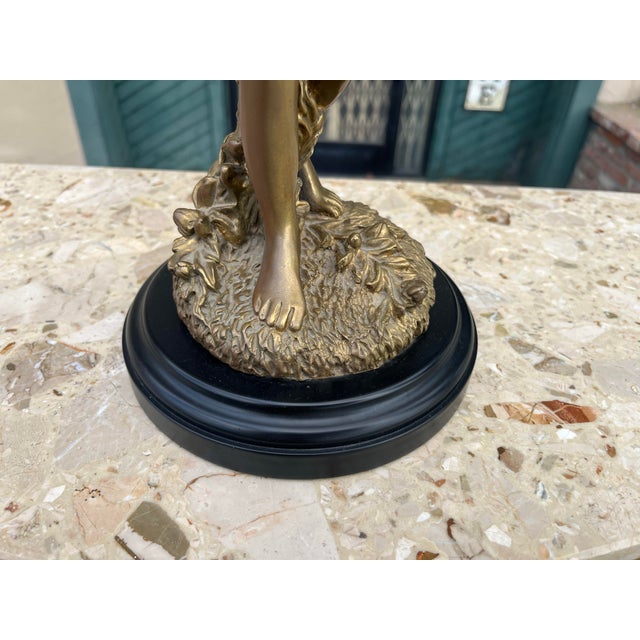 Late 20th Century Large Cherub Putti Bronze Candlestick by Decorative Crafts Inc Hand Crafted Imports For Sale - Image 9 of 12