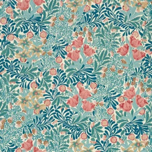 Morris & Co Bower Wallpaper in Indigo/Barbed Berry - a Sample