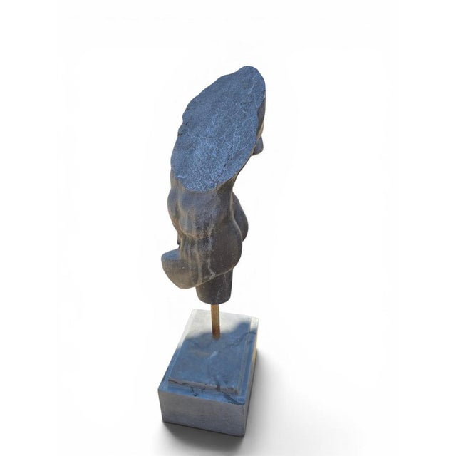 Gray Greek Style Torso Sculpture, 1970, Stone For Sale - Image 8 of 9