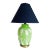 1970s Green Palm Ginger Lamp & Shade For Sale