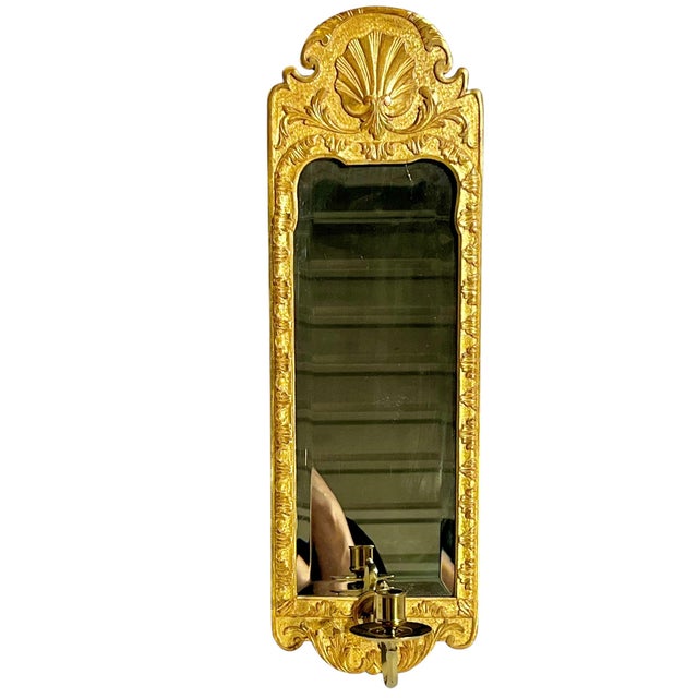 Pair of Italian Rococo Style Giltwood Mirrored Candle Sconces For Sale - Image 6 of 18