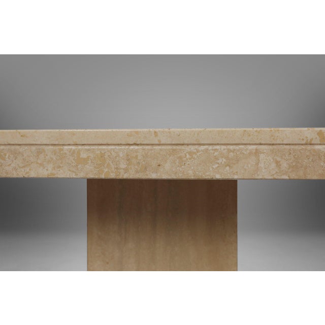 Mid-Century Modern Sculptural Dinner Table in Travertine, France, 1960s For Sale - Image 3 of 13