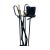 This beautiful mid-century vintage fireplace tool set features a sleek black and brass design, adding a touch of elegance...