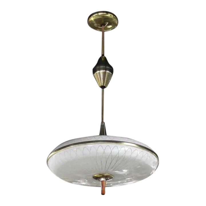 Vintage 1950s Underwriters Laboratories Ceiling Pully Light Fixture