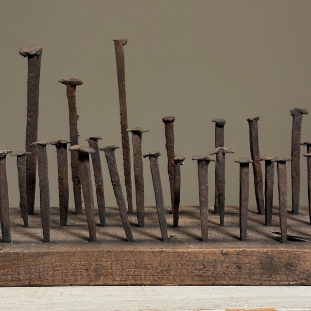 Brutalist Antique Untitled Found Art Brutalist Nail Assemblage (Outsider Art) For Sale - Image 3 of 10