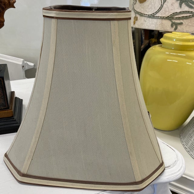 Vintage Black Metal Urn Lamp With Painted Scene For Sale - Image 11 of 12