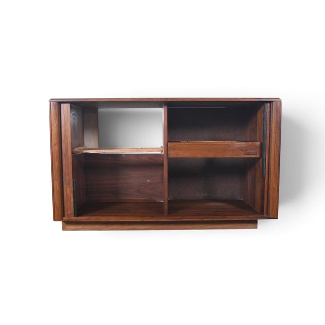1960s Barzilay Tambour Stereo Cabinet in Walnut For Sale - Image 9 of 11