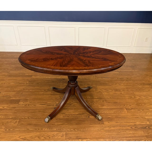 Traditional Oval Mahogany Dining/Breakfast/Game/Foyer Table by Leighton Hall - Made to Order For Sale - Image 9 of 11