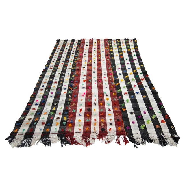 Decorative vintage kilim rug from Adana region of Turkey. Approximately 50-60 years old. In very good condition.