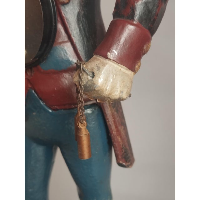 1950s Vintage Black Forest Iron Figure Clock by Jve Oswald, Germany, 1950s For Sale - Image 5 of 9