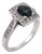 Vintage Sapphire Diamond 18k White Gold Ring, Size 6 For Sale