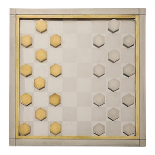 Vintage Brass & Chrome Checkerboard by Romeo Rega For Sale