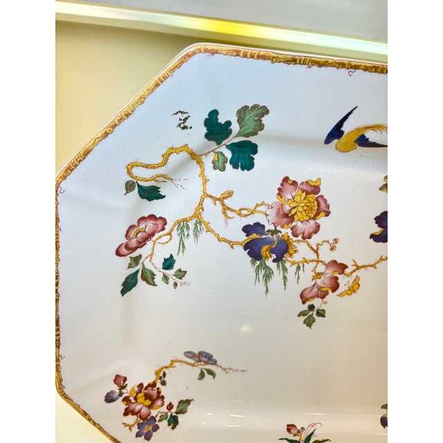 Mid 20th Century Vintage Wedgwood Devon Rose Georgetown Collection Bamboo Trim Platter For Sale - Image 5 of 11