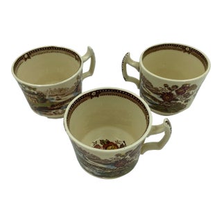 Set of 3 Vintage Royal Staffordshire "Tonquin" Demitasse Cups by Clarice Cliff For Sale