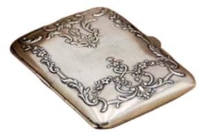 Silver Cigarette Case with Bows