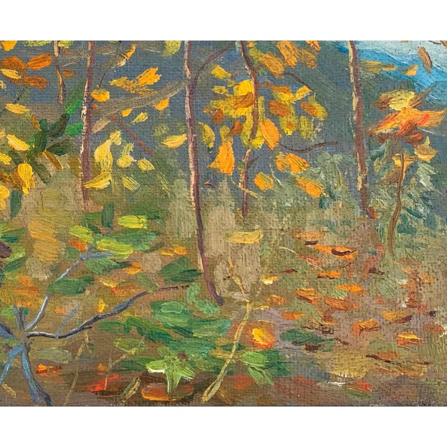 Forest Landscape Oil Painting, Ukrainian Soviet Art, 1961 30-36 For Sale - Image 6 of 6