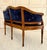 Late 19th Century Late 19th Century Carved Wood Louis XVI Settee With Newly Upholstered Navy Cut Velvet For Sale - Image 5 of 11