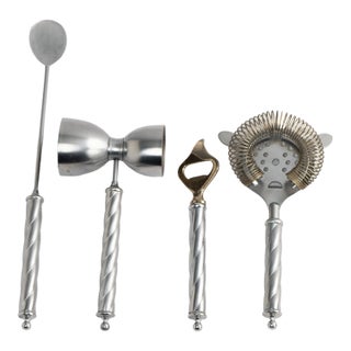 Vintage Italian Twist Handle Bar Tool Set - Set of 4 For Sale