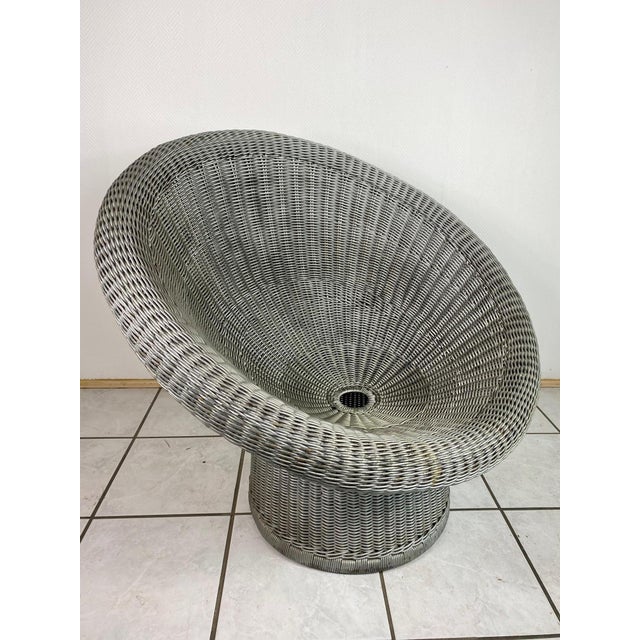 Silver Rattan Basket Egg Chair by Egon Eiermann for Heinrich Murrmann, 1970s For Sale - Image 8 of 9