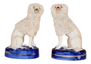 Pair of English Staffordshire Style Poodles