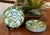 Chinoiserie Scroll Melamine Luncheon Plates W/ Green Lattice Pattern – Set of 7 for Palm Beach Regency, British Colonial & Outdoor Entertaining. For Sale In New Orleans - Image 6 of 8