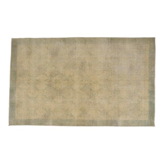 1950s Tan Colour Floral Handknotted Carpet For Sale