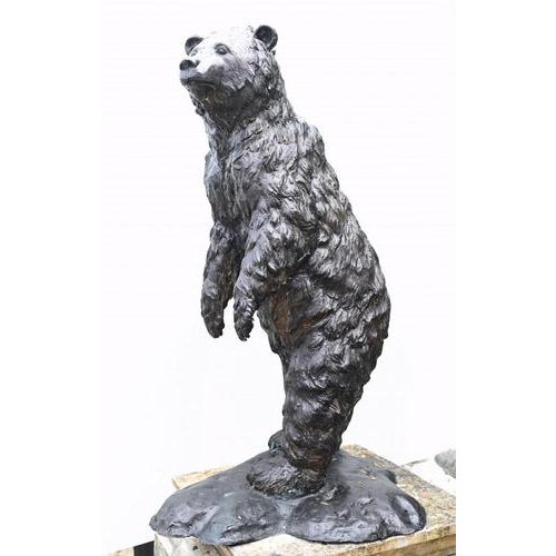 Large American Bronze Bear Garden Statue For Sale - Image 4 of 11