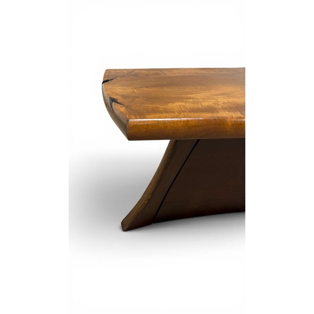 George Nakashima Live Edge Burlwood Coffee Table in the Manner of George Nakashima C. 1980 For Sale - Image 4 of 8
