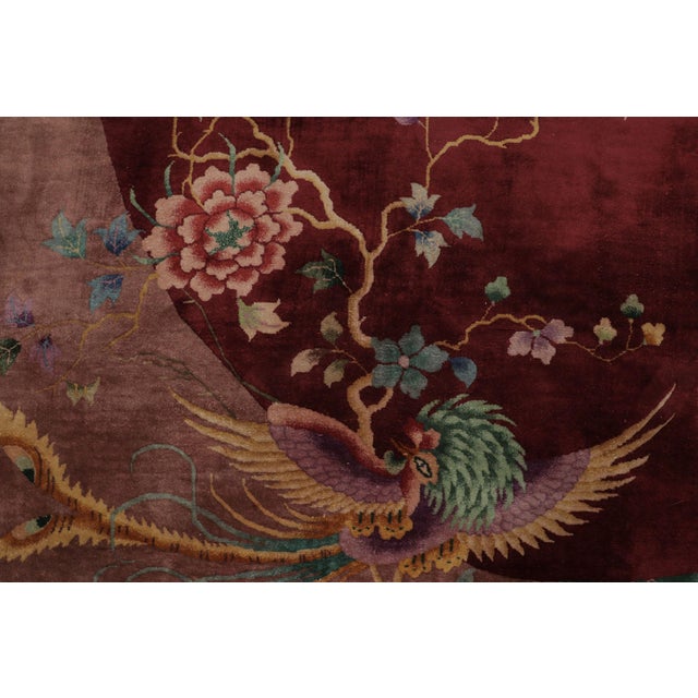 Traditional Antique Chinese Peking Rug in Red With Fierce Phoenix Design - Rug & Kilim For Sale - Image 3 of 9