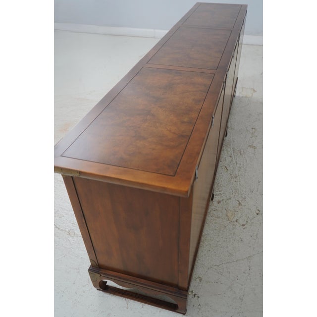 Baker Chinese Style Walnut Credenza Sideboard For Sale - Image 16 of 18