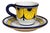 Stratificata Espresso Cup & Saucer | Hand-Painted Italian Espresso Set From Deruta For Sale