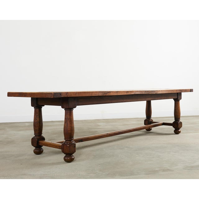 19th Century 19th Century Country French Oak Farmhouse Trestle Dining Table For Sale - Image 5 of 12