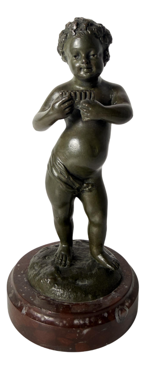 Clodion, Small Sculpture Depicting Cupid, 1700, Bronze on Marble Base