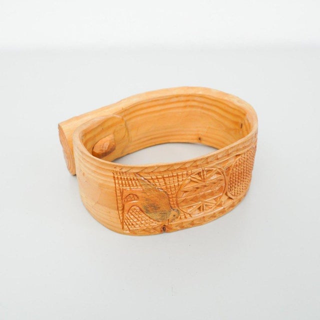 1950s Rustic Hand Carved Goat Bell, 1950 For Sale - Image 5 of 11