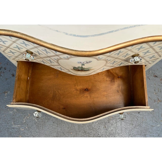 Antique White Antique Style Hand Painted Floral Rococo Dresser For Sale - Image 8 of 14