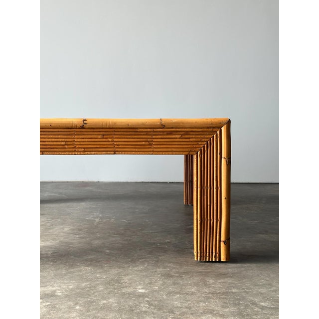 Sunburst Rattan Coffee Table, Attributed to Vivai Del Sud, Italy, 1970s For Sale - Image 12 of 17