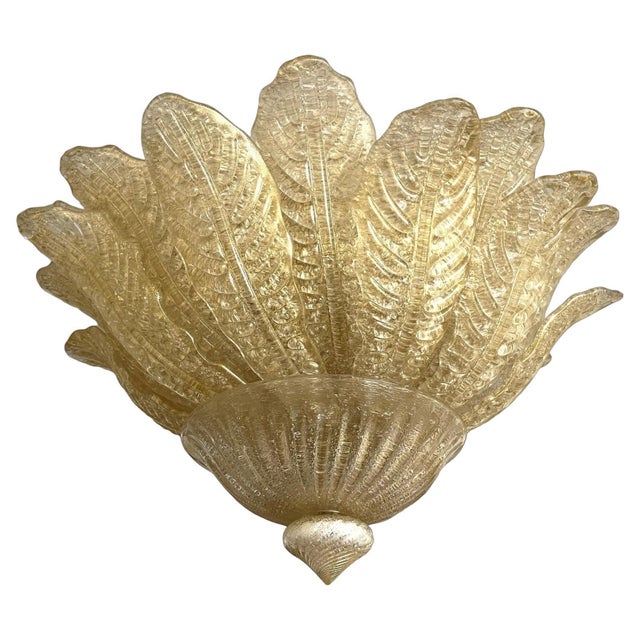 Golden Murano Glass Flush Mount from Barovier & Toso, Italy For Sale - Image 16 of 16