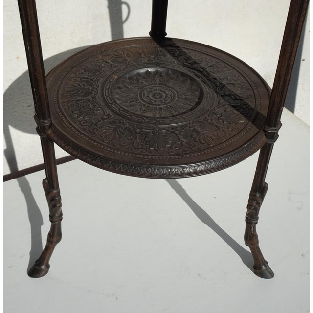 Antique Cast Iron Side Table with Black Marble Top by E.G. Zimmermann, Hanau, 1890s For Sale - Image 13 of 18