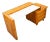 Mid Century Modern Vanity Desk Solid Ash Milk Glass Teak 3 Drawers Vintage MCM For Sale