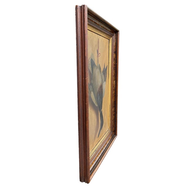 Cabin 19th Century Mallard Duck Trophy Painting For Sale - Image 3 of 13
