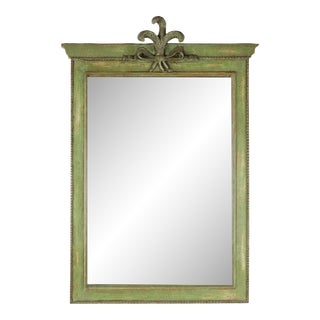 Light Green Painted Wall Mirror, For Sale