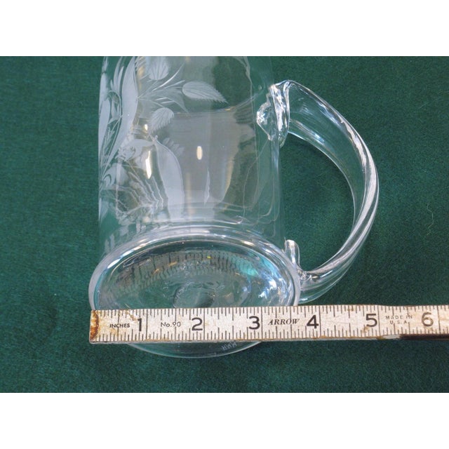 Late 20th Century Beer Stein Hand Worked Flint Glass, Hand Wheel Engraved, Mma Copy in Style Of: Stiegel, German For Sale - Image 9 of 12