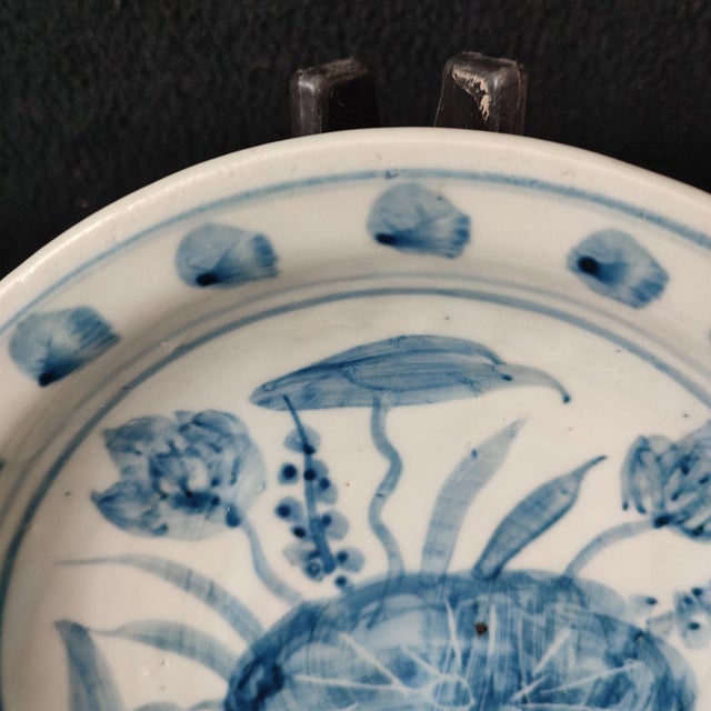 Chinese Ceramic Plate,Blue and White Porcelain Plate Hand Painted Lotus Flowers Pattern For Sale In Seattle - Image 6 of 11