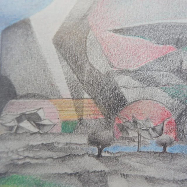 Paper Helena Ribeiro, Abstract Scene, Drawing on Paper, 1987 For Sale - Image 7 of 8