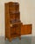 Vintage English Flamed Hardwood Waterfall Bookcases with Cupboard Bases, Set of 2 For Sale - Image 11 of 18
