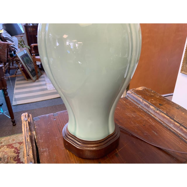 Ceramic 20th Century Reed and Barton Celedon Ceramic Lamp For Sale - Image 7 of 12